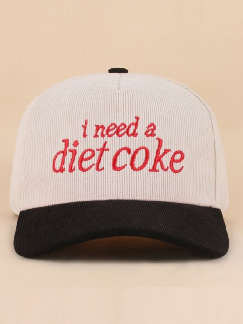 I Need A Diet Coke Two-tone Corduroy Cap - Picture 5 of 8